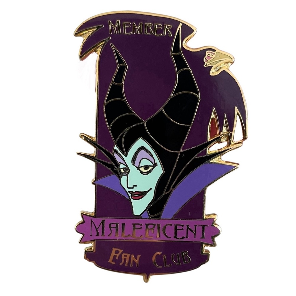 Disney Pins Set of 2 Maleficent Fan Club Villain Diablo Raven LE 1000 - Picture 3 of 8